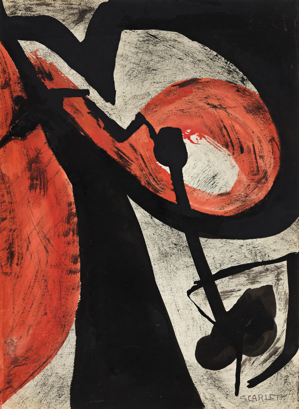 ROLPH SCARLETT (1889 - 1984, CANADIAN/AMERICAN) Untitled, (Study in Red and Black).